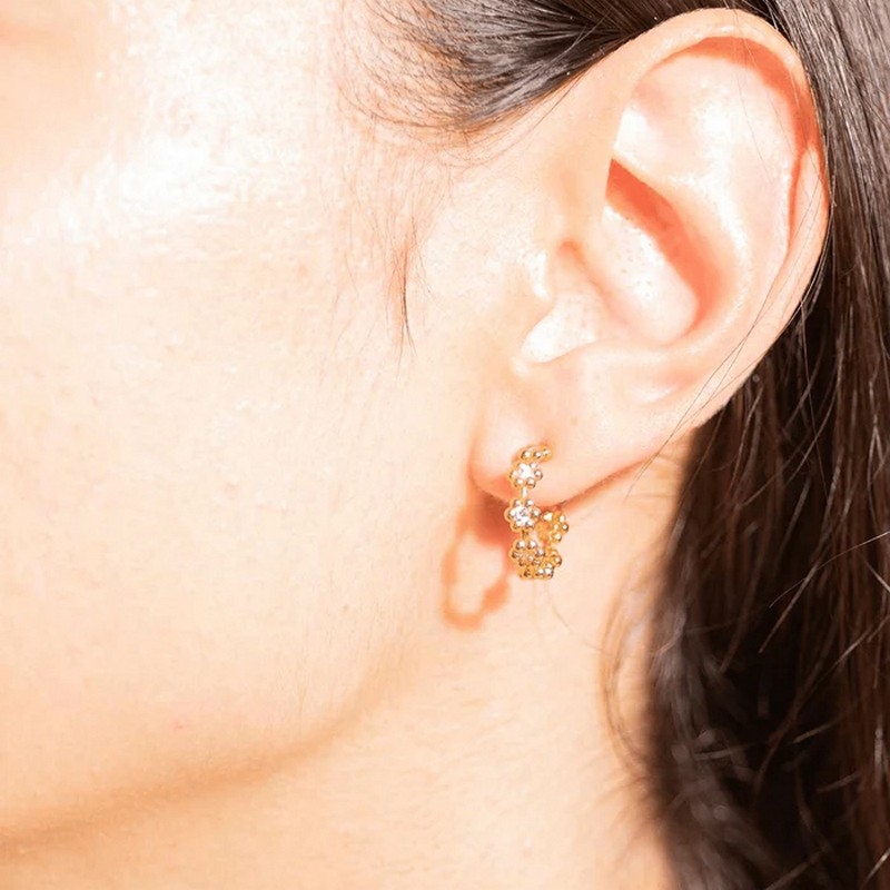 Bloom Hoop øreringe fra House of Vincent i forgyldt sølv 2